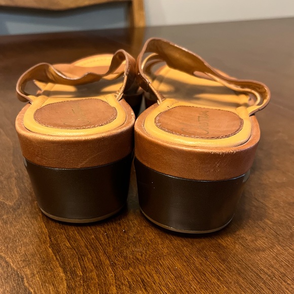 Cole Haan Leather Strappy Wedge Sandals Sz. 9 - Picture 6 of 12